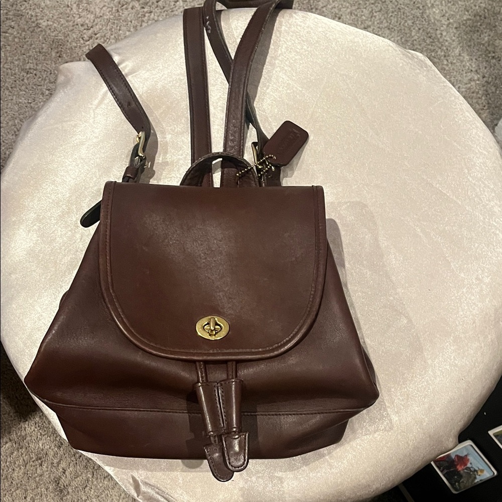 Coach Leather brown backpack